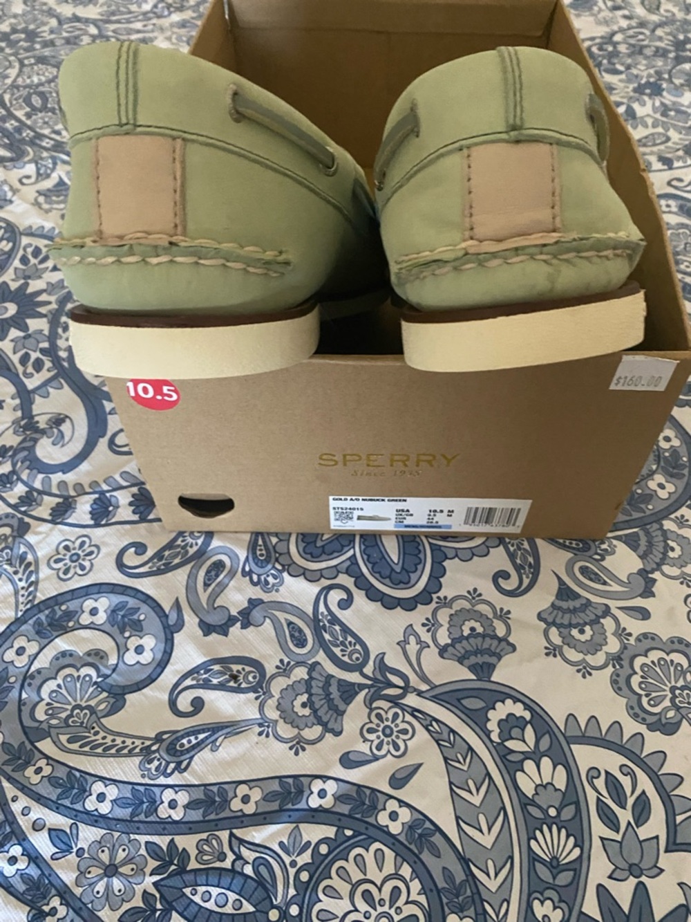 NWT Sperry Gold Cup Authentic Original Nubuck Green boat shoes STS24015 10.5 - Picture 5 of 5